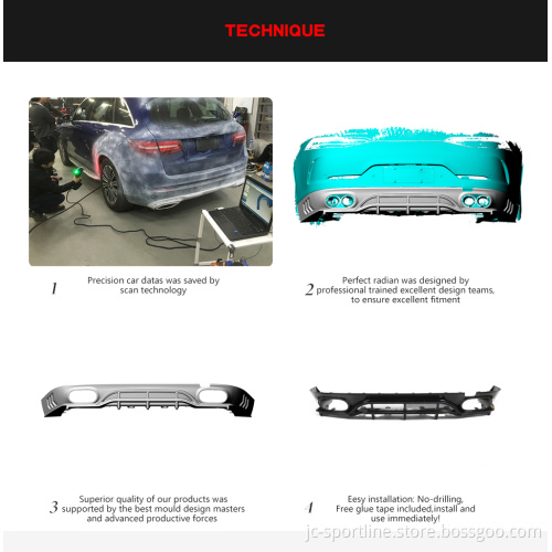 Dry Carbon Fiber X290 Rear Bumper Lip for Mercedes-Benz AMG GT 53 GT 43 4-Door 2019-2020